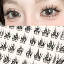 (Black Cat Lashes) Cat Eye False Eyelashes, C Curl, Natural Look, Long Lasting