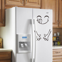 (A) Cute Smile Face Fridge Sticker - Vinyl Wall Decal