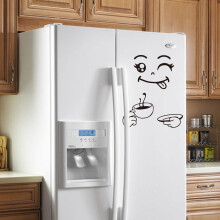 (D) Cute Smile Face Fridge Sticker - Vinyl Wall Decal