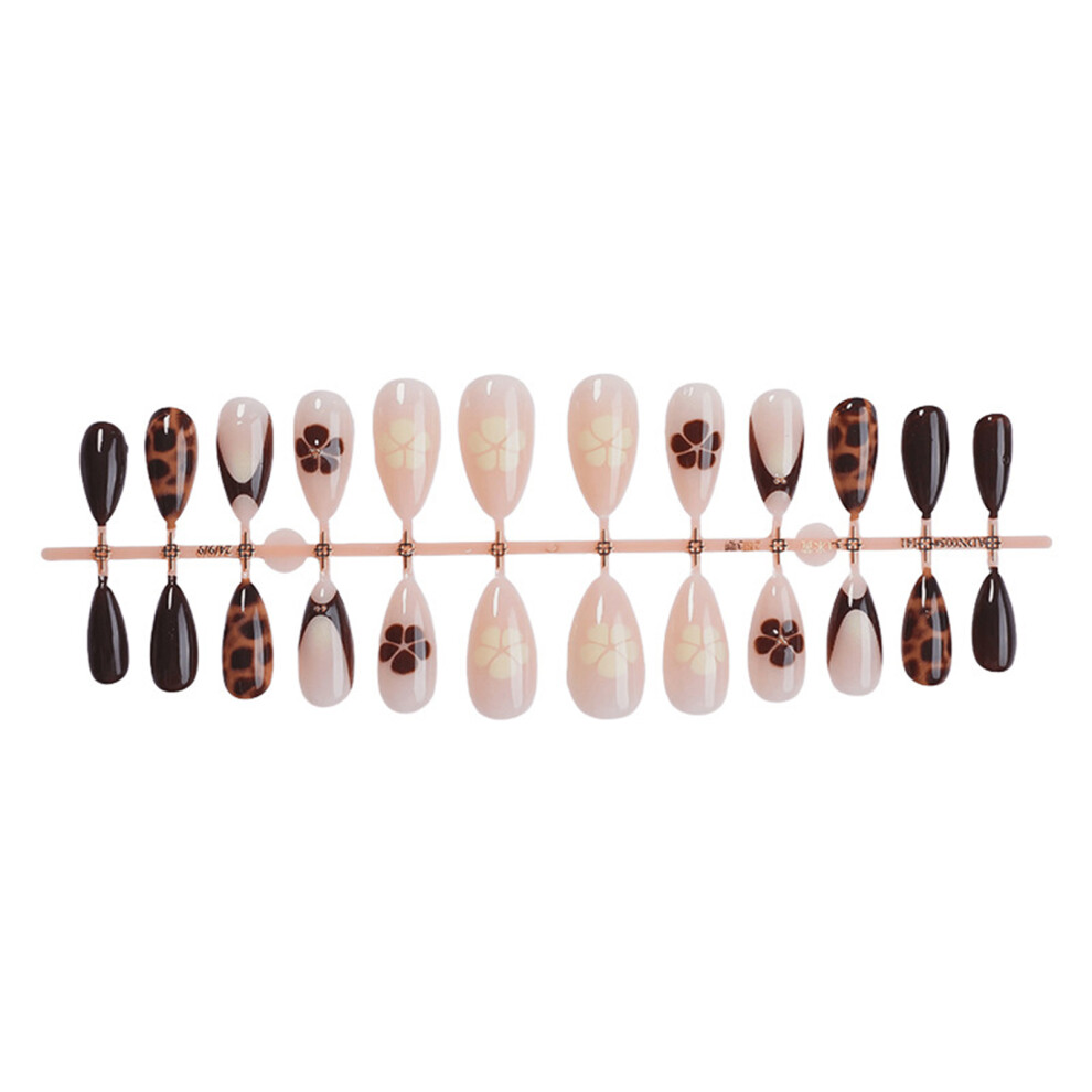 Creation-3C Gold Bead Fake Nails - Nude Brown, Unbreakable, Party Wear