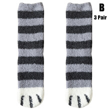 (B) Cat Claws Plush Fleece Socks, Women\'s Winter Warm