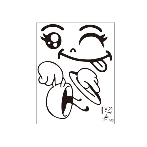 (D) Cute Smile Face Fridge Sticker - Vinyl Wall Decal 1