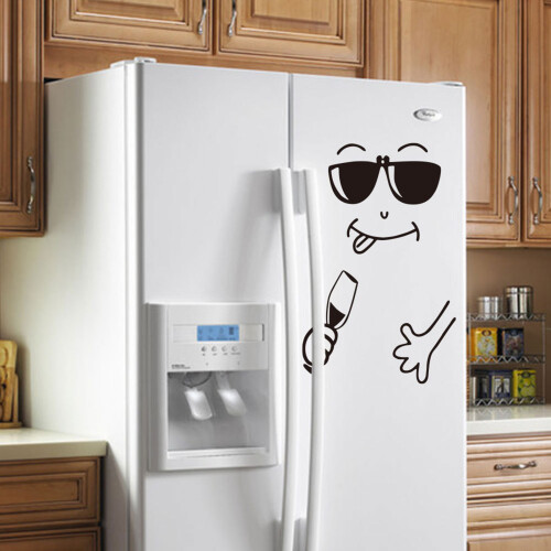 (C) Cute Smile Face Fridge Sticker - Vinyl Wall Decal 1
