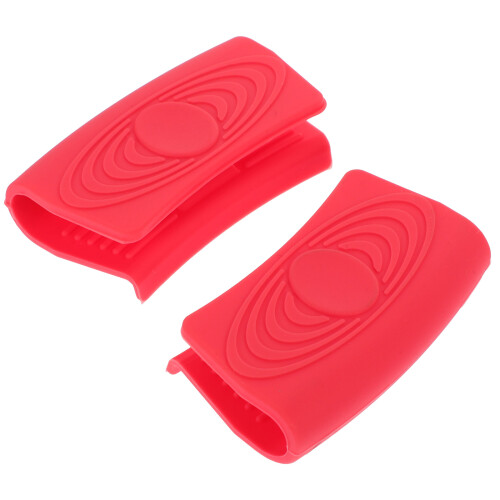 4Pièces Protection Poignées Silicone Rouge Résistance Chaleur Four 2