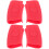 4Pièces Protection Poignées Silicone Rouge Résistance Chaleur Four 6