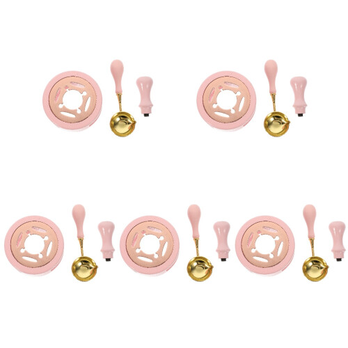 5Sets Roze Wax Seal Set Hout Compact Draagbaar Voor