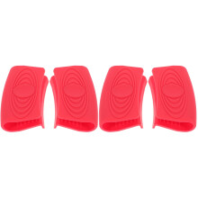 4Pièces Protection Poignées Silicone Rouge Résistance Chaleur Four