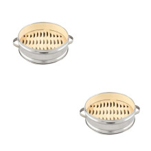 2Pièces Panier Bambou Résistant Pour Cuisson Dim Sum