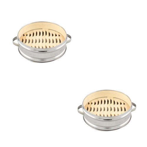 2Pièces Panier Bambou Résistant Pour Cuisson Dim Sum