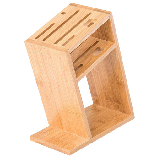 Support De Rangement En Bambou Beige Pour Ustensiles De Cuisine