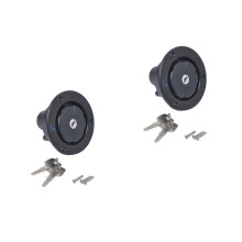 2Pcs Black Trailer Water Fill Dish with Lock and Venting Holes