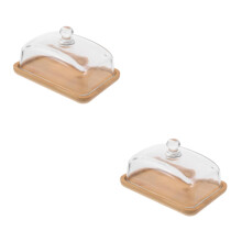 2Sets Multifunctionele Cakeplateau Met Handvat, En Transparant