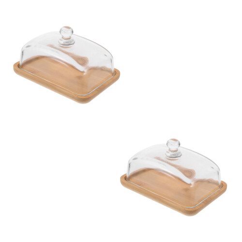 2Sets Multifunctionele Cakeplateau Met Handvat, En Transparant