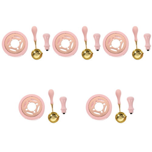 5Sets Roze Wax Seal Set Hout Compact Draagbaar Voor 2
