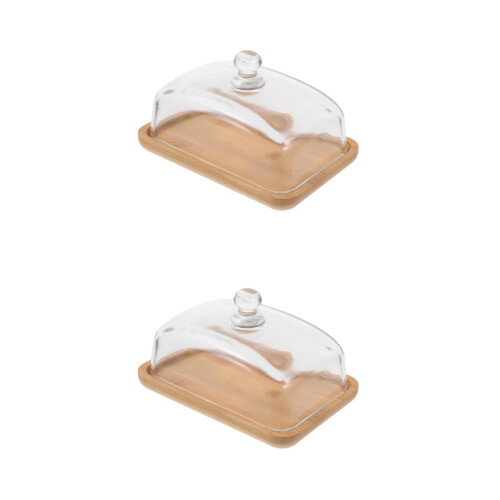 2Sets Multifunctionele Cakeplateau Met Handvat, En Transparant 2