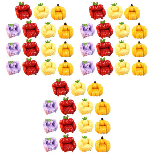 45Pièces Charm Miniature Fruit Résine Coloré Décoration DIY