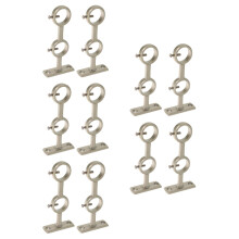 10Pcs Silver Double Curtain Rod Bracket Adjustable Alloy for Curtains