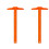 4Pièces Règle T Orange Mesure 1