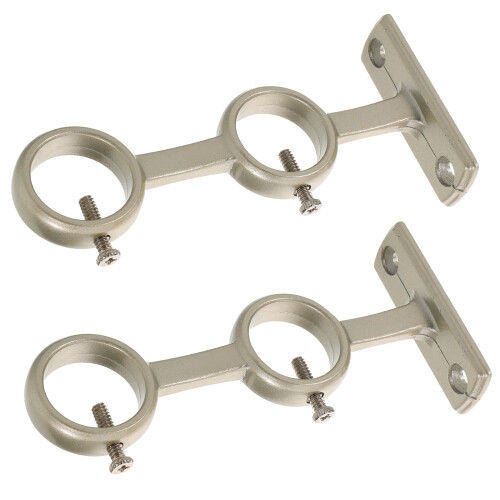 10Pcs Silver Double Curtain Rod Bracket Adjustable Alloy for Curtains 1