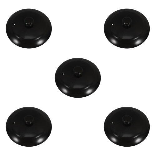 5Pièces Couvercles Pot Céramique Noir Ronds Pour