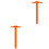 4Pièces Règle T Orange Mesure 3