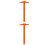 4Pièces Règle T Orange Mesure 4