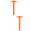 4Pièces Règle T Orange Mesure 6