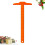 4Pièces Règle T Orange Mesure 7