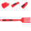 10Pièces Fourchette Silicone Flexible Rouge Résistante Odeur 5