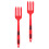 10Pièces Fourchette Silicone Flexible Rouge Résistante Odeur 11