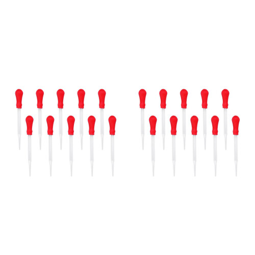 20Pièces Pipettes Transparentes En Verre Silicone Faciles À Utiliser