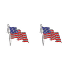 2St Usa Borstspeld Rood Zilveren Badge Accessoire