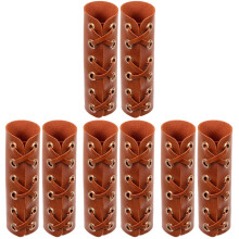 4Paren Paar Stevige Mountainbike Handvatten Bruin Kunstleer Antislip