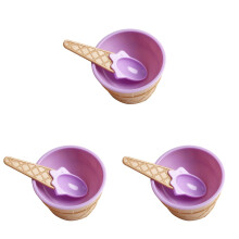 3St Duurzame Ijskom Paars Kinderset Dessertkom Met