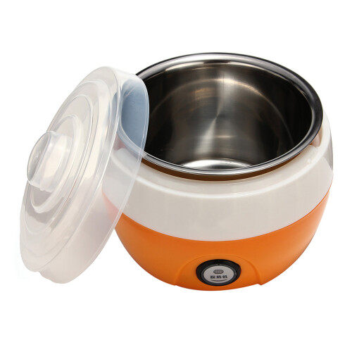 2Pièces Machine À Yaourt Acier Inoxydable Avec Chauffage 360 Orange 1