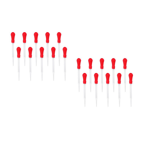 20Pièces Pipettes Transparentes En Verre Silicone Faciles À Utiliser 2