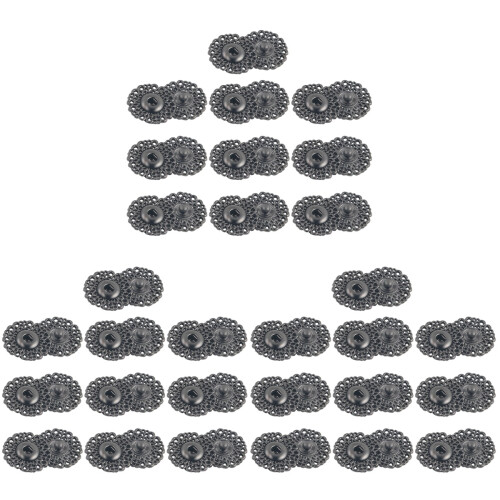 30Pièces Accessoires Couture Gris, Boutons Pression Flocon Élégants