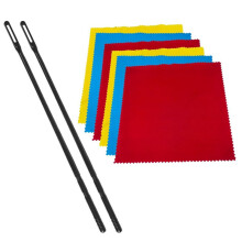Flute Cleaning Rod+6Pcs Cleaning Cloth Flute Cleaning Supplies Dust Wood Wind Flute Cleaning Kit Black&Red&Yellow&