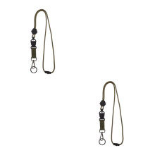 2St Lanyards Met Id-Kaarthouder En Losmaakfunctie Groen