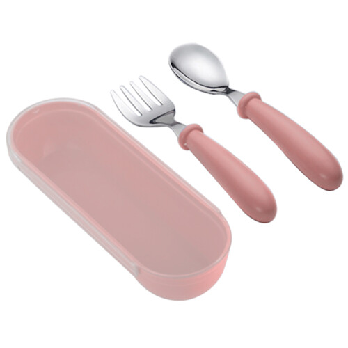 3Sets Roze Rvs Baby Zelfstandig Training 1