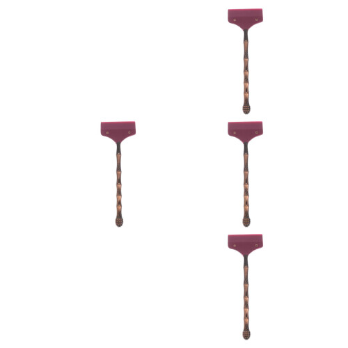 4Pièces Raclette Silicone Rouge Pour Plateau À