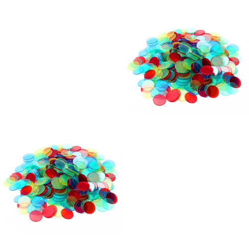 2St Assortiment Van 400 Plastic Chips Voor Kaarten 2