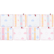 8Pièces Serviettes Salive Coton Hypoallergénique Motifs Colorés