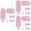 3Ensembles Assiettes Papier Rose Pour Glace Couverts 6