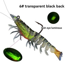 3pcs Fishing Bait Shrimp Lure Pre-Rigged Fishing Jigs Soft Lure Bass Trout Crappie Lure for Freshwater & Saltwater
