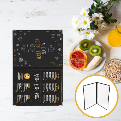 2Pièces Protège-Menus Transparent PVC Pour Restaurant Café 2