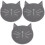 3Pièces Visage Chat Résistant Usure Anti Urine 3