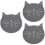 3Pièces Visage Chat Résistant Usure Anti Urine 6