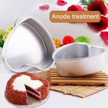 (8 Inches) Heart Cake Mold 3-8\" Aluminum Easy Release Gift