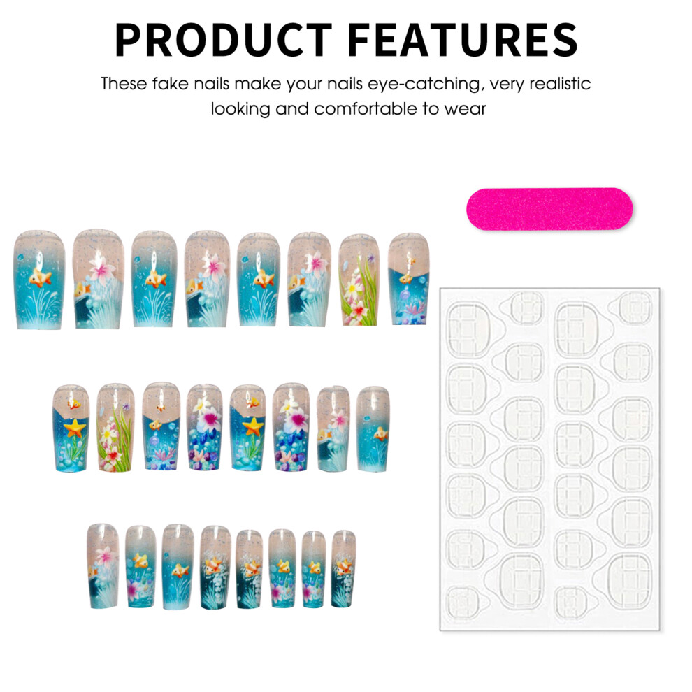 Dachuang Beauty Blue Ocean Press-On Nails For Work & Party
